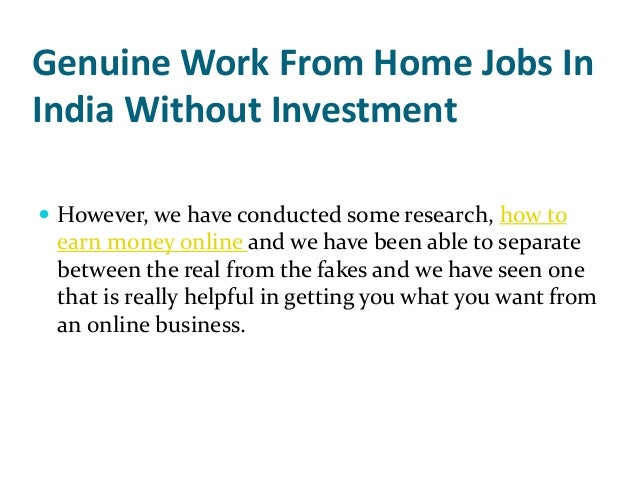 online jobs from home without investment